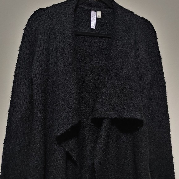 Alya Womens Textured Open Front Drapped Cardigan Color Black Size Small D01-0239 - Picture 3 of 11